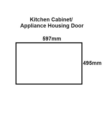 WTC White Gloss Vogue Lacquered Finish 495mm X 597mm (600mm) Slab Style Kitchen Door Fascia 18mm Thickness Undrilled