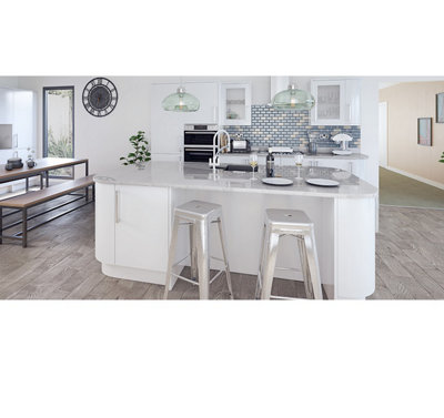 WTC White Gloss Vogue Lacquered Finish 495mm X 597mm (600mm) Slab Style Kitchen Door Fascia 18mm Thickness Undrilled
