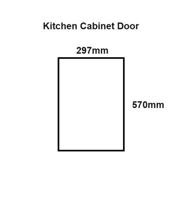 WTC White Gloss Vogue Lacquered Finish 570mm X 297mm (300mm) Slab Style Kitchen Door Fascia 18mm Thickness Undrilled