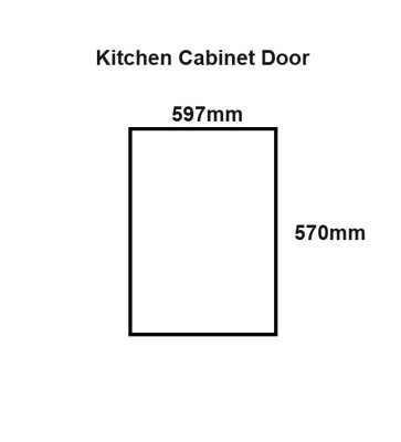 WTC White Gloss Vogue Lacquered Finish 570mm X 597mm (600mm) Slab Style Kitchen Door Fascia 18mm Thickness Undrilled