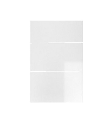 WTC White Gloss Vogue Lacquered Finish 600mm 3 Drawer Drawer Front Fascia Set 18mm Thick