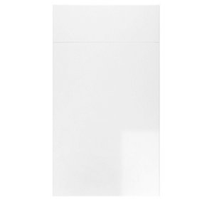 WTC White Gloss Vogue Lacquered Finish 600mm Drawer Line Door and Drawer Front Fascia Set 18mm Thick