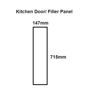 WTC White Gloss Vogue Lacquered Finish 715mm X 147mm (150mm) Slab Style Kitchen Door Fascia / Filler Panel 18mm Thickness