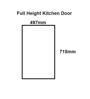 WTC White Gloss Vogue Lacquered Finish 715mm X 497mm (500mm) Slab Style Full Height Kitchen Door Fascia 18mm Thickness Undrilled