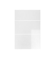 WTC White Gloss Vogue Lacquered Finish 900mm 3 Drawer Drawer Front Fascia Set 18mm Thick