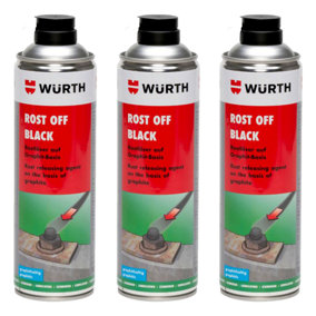 Wurth Rost off Black Graphite-Based Rust Remover Cleaner 500ml x3