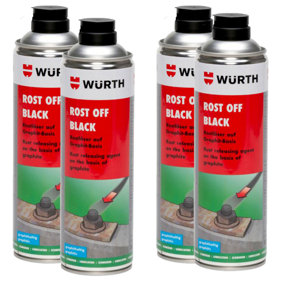 Wurth Rost off Black Graphite-Based Rust Remover Cleaner 500ml x4
