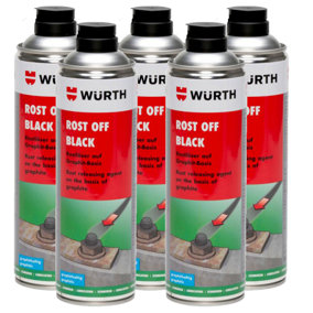 Wurth Rost off Black Graphite-Based Rust Remover Cleaner 500ml x5