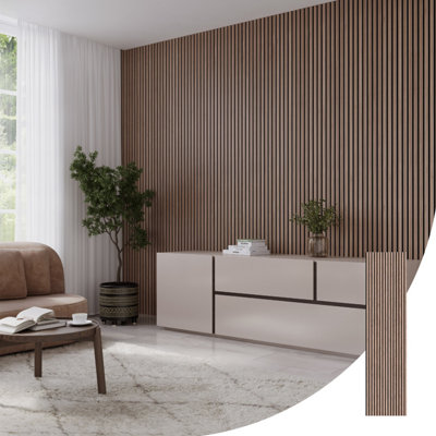 WVH Acupanel Contemporary Walnut Acoustic Wood Slat Wall Panel ...