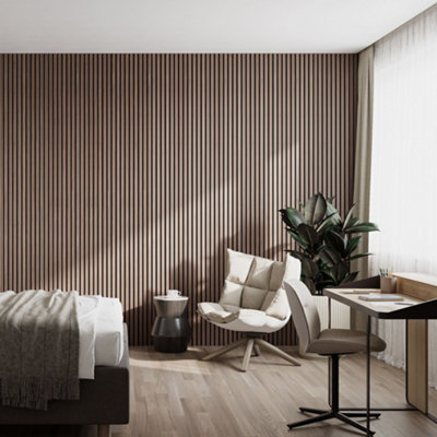WVH Acupanel Contemporary Walnut Acoustic Wood Slat Wall Panel ...