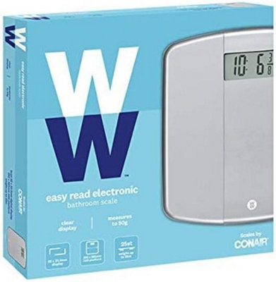 WW WeightWatchers Easy Read Precision Electronic Bathroom Scale - Silver - 5