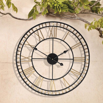 Wyegate Outdoor Garden Wall Clock Large Weatherproof with Roman ...