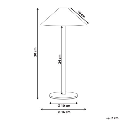 Wyld and Coco Aurora Wireless Table Lamp Red Metal USB-C Rechargeable - Portable Touch-Dimmable LED Lamp, 3 Colour Temperatures
