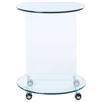 Wyld and Coco ClearView Tempered Glass Side Table 57 x 45 cm with ...