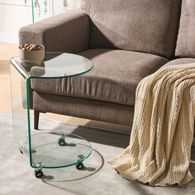 Wyld and Coco ClearView Tempered Glass Side Table 57 x 45 cm with ...