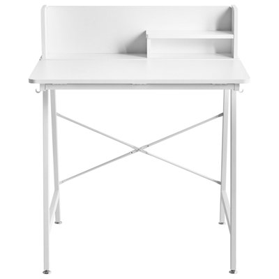 Wyld and Coco Drawing Desk White, Tilting Top Particle Board, Iron Legs ...