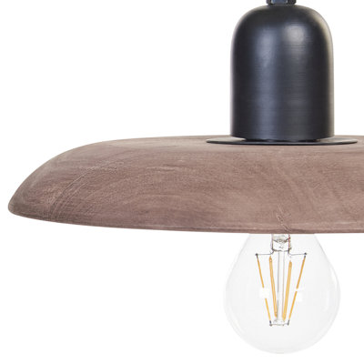 Wyld and Coco MangoWood 3-Light Pendant Lamp Natural Wood Shade Boho Handmade Large
