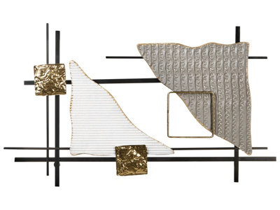Wyld and Coco Metal Wall Decor, Multicolour Gold Finish, Large ...