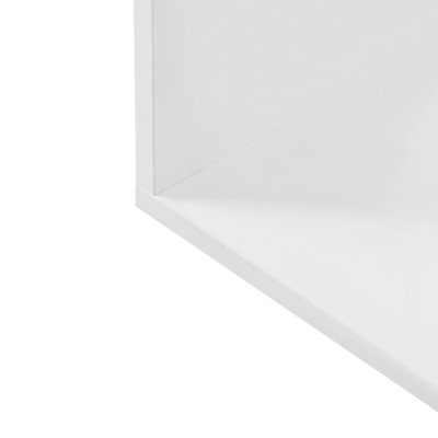 Wyld and Coco Modern White Bedside Table with Open Shelves, Particle Board, 40 x 40 x 44 cm