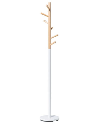 Wyld and Coco NordicNest Coat Stand Brown and White - Six-Hook Modern ...