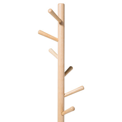 Wyld and Coco NordicNest Coat Stand Brown and White - Six-Hook Modern ...