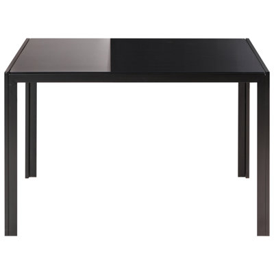 Wyld and Coco Nova Compact Dining Table Black Tempered Glass Top 120 x ...
