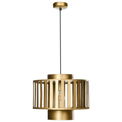 Wyld and Coco Openwork Cage Pendant Lamp - Lacquered Brass-Coloured Iron, W38 x D38 x Drop 140cm