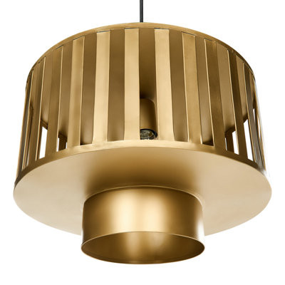 Wyld and Coco Openwork Cage Pendant Lamp - Lacquered Brass-Coloured Iron, W38 x D38 x Drop 140cm