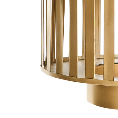 Wyld and Coco Openwork Cage Pendant Lamp - Lacquered Brass-Coloured Iron, W38 x D38 x Drop 140cm