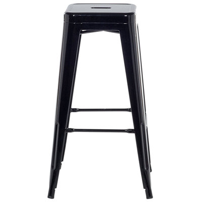 Wyld and Coco Set of 2 Black Steel Counter-Height Bar Stools 76 cm ...