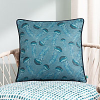 Wylder Abyss Jellyfish Chenille Piped Polyester Filled Cushion