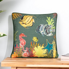 Wylder Abyss Under The Sea Chenille Piped Cushion Cover