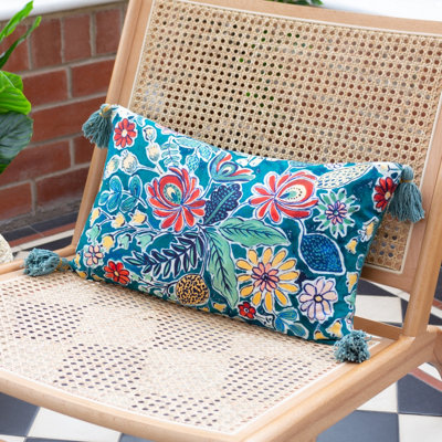 Wylder Adeline Floral Tasselled Feather Filled Cushion