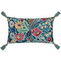 Wylder Adeline Rectangular Floral Tasselled Polyester Filled Cushion
