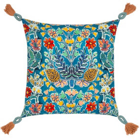 Wylder Adeline Square Floral Tasselled Polyester Filled Cushion