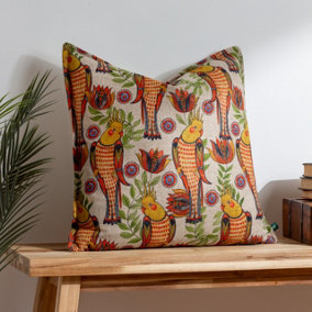 Wylder Akamba Cockatiels Floral Feather Filled Cushion