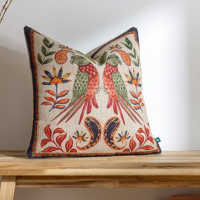 Wylder Akamba Parrot Duo Floral Feather Filled Cushion