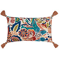 Wylder Aquess Floral Tasselled Polyester Filled Cushion