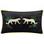 Wylder Dusk Leopard Embroidered Piped Velvet Polyester Filled Cushion