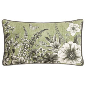 Wylder Harlington Gardenia Floral Piped Feather Filled Cushion
