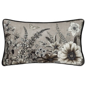 Wylder Harlington Gardenia Floral Piped Polyester Filled Cushion
