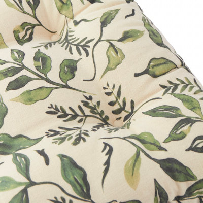 Wylder Herb Garden 2 Pack 100% Slub Cotton Seat Pads, Cream, 40 x 40cm
