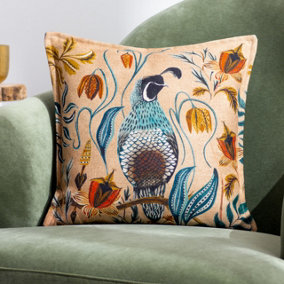 Wylder Holland Park Peacock Duo Floral Feather Filled Cushion