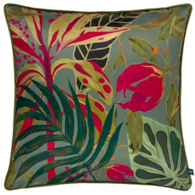 Wylder Kali Jungle Foliage Piped Feather Filled Cushion