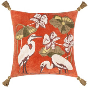 Wylder Kushiro Embroidered Velvet Polyester Filled Cushion