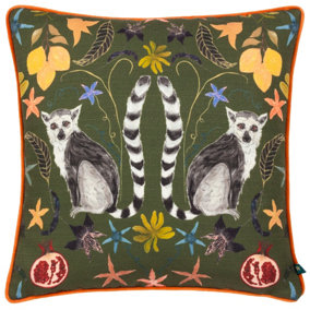 Wylder Lemurs Piped Polyester Filled Cushion