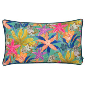 Wylder Luna Floral Tropical Piped Polyester Filled Cushion