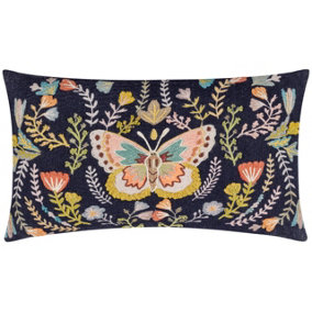 Wylder Mirrored Butterfly Embroidered Feather Filled Cushion