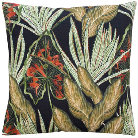 Wylder Mogori Abstract Leaves Digitally Printed Velvet Feather Filled Cushion