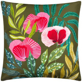 Wylder Nature House of Bloom Poppy Square UV & Water Resistant Outdoor Polyester Filled Cushion